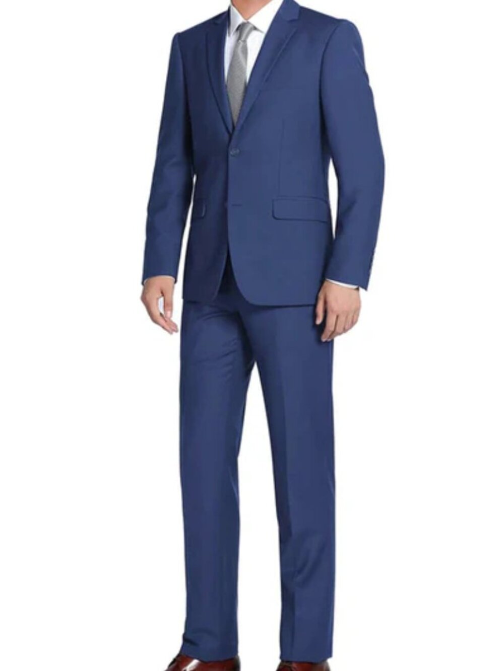 NWT RENOIR Cobalt Blue Slim Fit Wedding Suit for Men - Two Button Two Piece